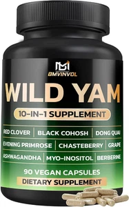 Wild Yam Supplement | Red Clover, Black Cohosh, Evening Primrose, Berberine, ... - Picture 1 of 12