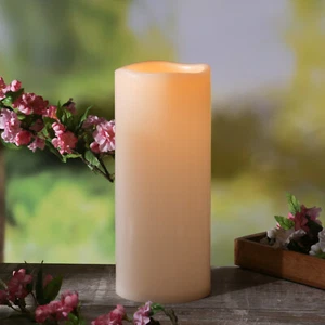 XXL LED Kerze outdoor flackernde Flamme Timer H: 30cm D: 12,5cm creme für Außen - Bild 1 von 6