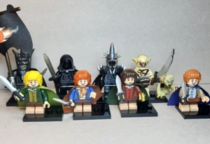 8 Custom Lego Lord of the Rings Hobbits VS. Sauron Minifigures Frodo, Samwise - Picture 1 of 12