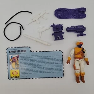 Gi Joe Snow Serpent Action Figure Cobra File Card Winter Accessories vtg 1991 - Picture 1 of 16