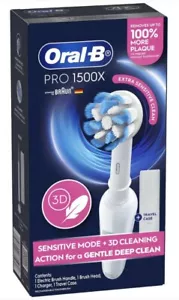 Oral-B Pro 1500X Electric White Toothbrush Charger/Travel Case FREE SHIPPING - Picture 1 of 6