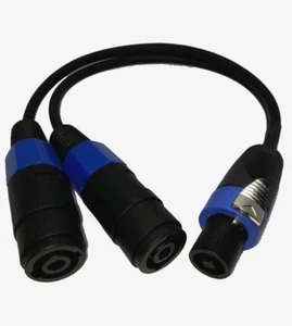 Adaptador cable en Y divisor Speakon conector-2 altavoz compatible hembra/acoplamiento - Imagen 1 de 1