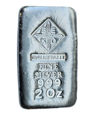 BeKo Edelmetalle 2 Oz Silberbarren 999 Feinsilber Gussbarren Sammlerbarren - Bild 1 von 2