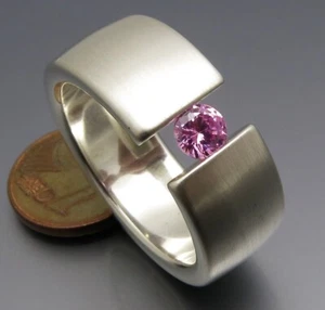 DISEÑO MADURO - ANILLO TENSOR ANCHO COLOR - CLÁSICO - DE ORFEBRERÍA PROPIA - Imagen 1 de 6