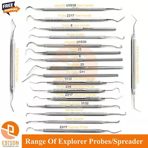 Dental Tartar Calculus Remover Explorer Probe Scraper Examination Teeth Cleaning - Picture 1 of 18