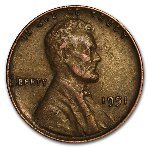 1951 P - Lincoln Wheat Penny - G/VG Cover