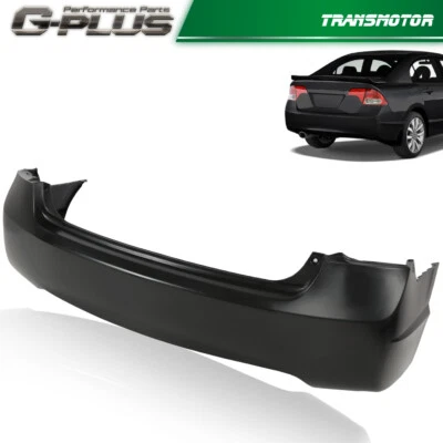 Rear Bumper Cover Fit for 2006-2011 Honda Civic Sedan 4dr Replacement - Image 1 of 4