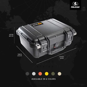 Pelican 1400 Black Hard Case Black No Foam - Picture 1 of 1