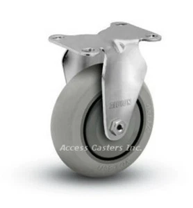 Rueda de placa rígida 3XA02XR 3 1/2", rueda de rodadura redonda extra suave, capacidad de 250 lb - Imagen 1 de 2