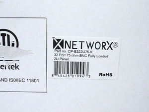 Networx 2U 32 Port Fully Loaded 75 Ohm BNC Coaxial Patch Panel CP-B322U75-K CTSL - Picture 1 of 9
