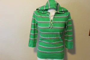 RALPH LAUREN WOMEN'S COTTON  SWEATER SIZE S COLOR GREEN  WITH HOODIE NEW - Picture 1 of 4