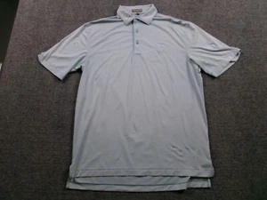 Camisa polo de golf Peter Millar para hombre mediana comodidad de verano azul a rayas rendimiento - Imagen 1 de 17