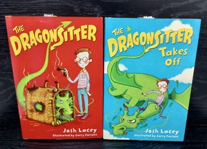 Dragonsitter Series Books 1 2 Ex Library Josh Lacey Illustrated HC DJ Lot of 2 - Picture 1 of 8