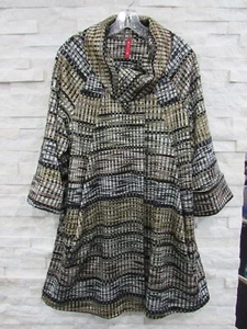 Neu mit Etikett IC by Connie K Mantel Jacke S Space Dyed Strick Streifen flippiger umschlagter Kragen - Bild 1 von 7
