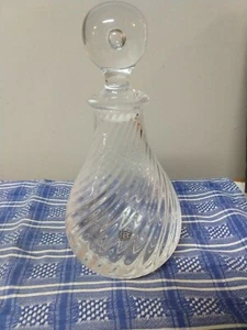 DARTINGTON CRYSTAL DECANTER ENGLAND CONTROLLED BUBBLE STOPPER Rare Twist - Picture 1 of 3