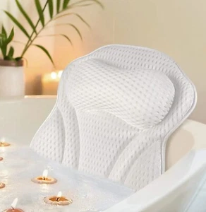 Ergonomisches Badewannenkissen zur Nacken Rückenstütze Spa Kissen mit Saugnäpfen - Bild 1 von 11