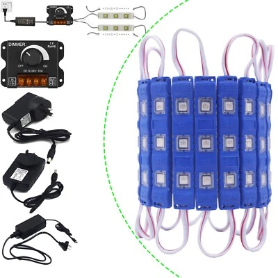 5730 SMD 3 LED Module Injection Dimmable Light Strip Sign Lamp DC 12V Light Blue - Image 1 of 4