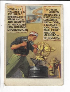 Italian Art Military Postcard Mussolini Building Up the New Roman Empire - Picture 1 of 2