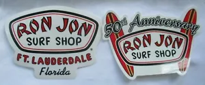 RON JON SURF SHOP FT LAUDERDALE FLORIDA + 50TH ANNIVERSARY ORIGINAL STICKERS - Picture 1 of 5