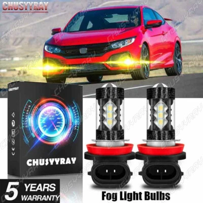 Bombillas antiniebla LED amarillo dorado H8 H11 para Honda Civic 2006-2019 Foto 1 de 4