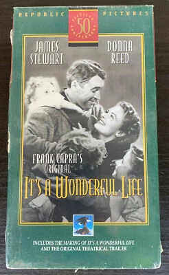 It's a Wonderful Life (50th Anniv VHS) James Stewart, Donna Reed - Christmas - Image 1 of 2