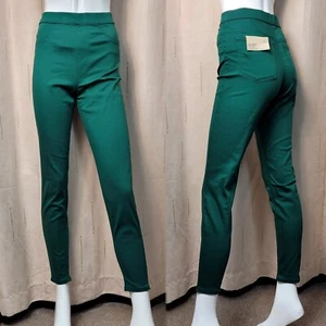 JEGGINGS ricos en algodón de tiro alto M&S ~ Talla 16 Regular ~ VERDE BOTELLA - Imagen 1 de 5