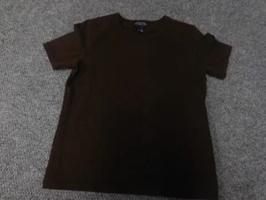 Jones New York top Small Brown Signature short sleeve shirt womens - Picture 1 of 12