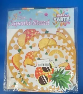 Pineapple 3 Tier CupCake Tower Plate Stand Tray Birthday Party Display Set - Picture 1 of 2
