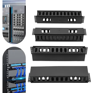 4 Pack Horizontal Rack Mount Cable Management, Cable Organizer, Cable Raceways - Afbeelding 1 van 21