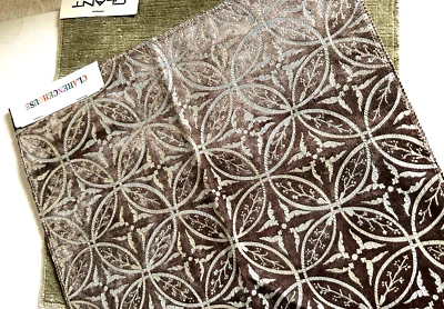 Lot 2 Velvet Textured Fabric Designer Sample 12-13" Sq Turquoise Blue Lite Green - Image 1 of 4