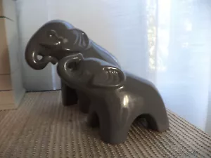 Seltene JARU Mid Century Modern California Keramik Elefant Figuren zweier Set - Bild 1 von 7