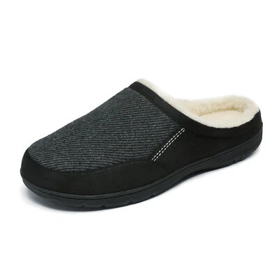 Men's Memory Foam Clog Slippers Fleece Fuzzy Slip On House Cozy Winter Shoes - Image 1 of 3