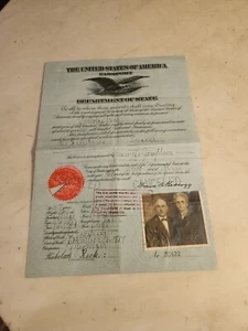 1925 PASAPORTE US of A Nicholas Josephine Rech Francia Alemania Departamento De estado - Imagen 1 de 12