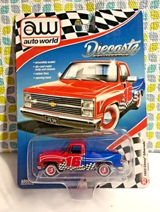 AUTO WORLD DIECASTZ RACING FLAGS 1983 CHEVY SILVERADO NEW - Picture 1 of 8