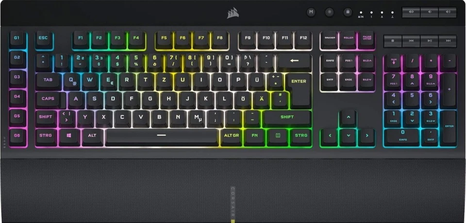 Corsair K55 RGB Schwarz - Tastatur Verkabelt, USB - Bild 1 von 1