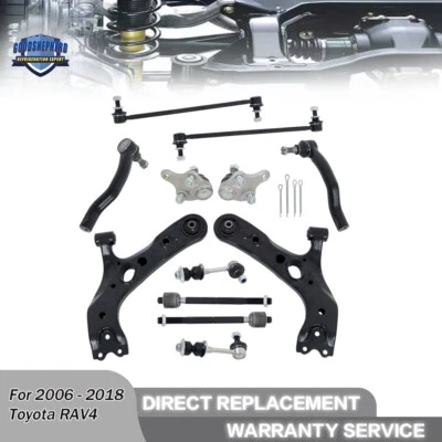 Kit de suspensión inferior delantera de 12 piezas brazo de control para 06-18 Toyota RAV4 2,5 L 3,5 L Foto 1 de 4