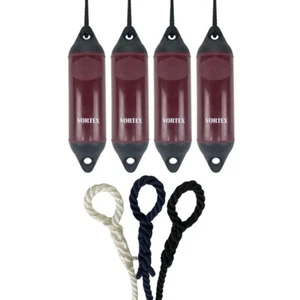 4 x HURRICANE Vortex Bootsfender: Maroon PM01 - FREE SPLICED END 10MM ROPE - Bild 1 von 2