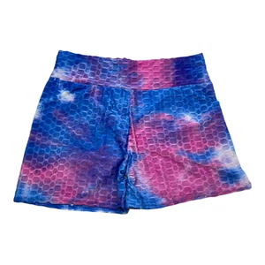 AQ-Sport Damen blau/lila Batik geraffter Po Biker Shorts Größe 3X B97 - Bild 1 von 5