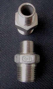 STAINLESS STEEL REDUCER NIPPLE 1/2" x 3/8" NPT PIPE RN-050-037 - Picture 1 of 1
