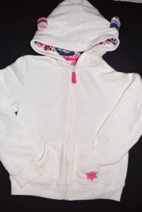 NWT GYMBOREE GIRLS IVORY FAIR ISLE FLURRY FLEECE LINED HOODIE EARS SIZE M 7-8 - Picture 1 of 2