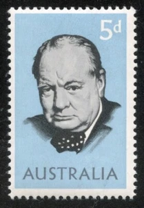 1965 5d CHURCHILL HELECON PAPER *RETOUCH ABOVE AL OF AUSTRALIA LrSh 3/10* MUH. - Picture 1 of 3