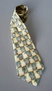Tommy Bahama Halsbekleidung Krawatte Palme tropisches Strandmuster USA 100 % Seide JBHS - Bild 1 von 4