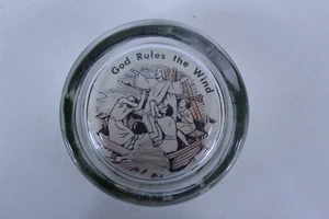 Glass Paperweight God Rules the Wind 3" diameter Vintage - Picture 1 of 3