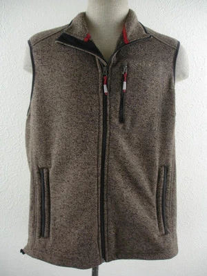 Mens L Orvis Brown Black R65 Sweater Fleece Vest Jacket Full-Zip Fishing Hunting - Image 1 of 4