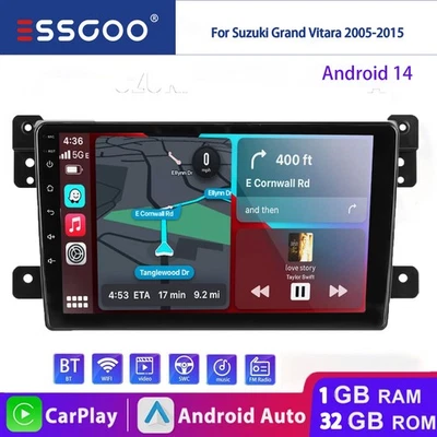 9" Android 14 For Suzuki Grand Vitara 2005-15 Car Stereo GPS Navi CarPlay 32G BT - Изображение 1 из 4