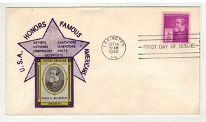 1940 FAMOUS AMERICANS CE REID PHOTO CACHET 891 INVENTOR CYRUS MCCORMICK - Picture 1 of 1