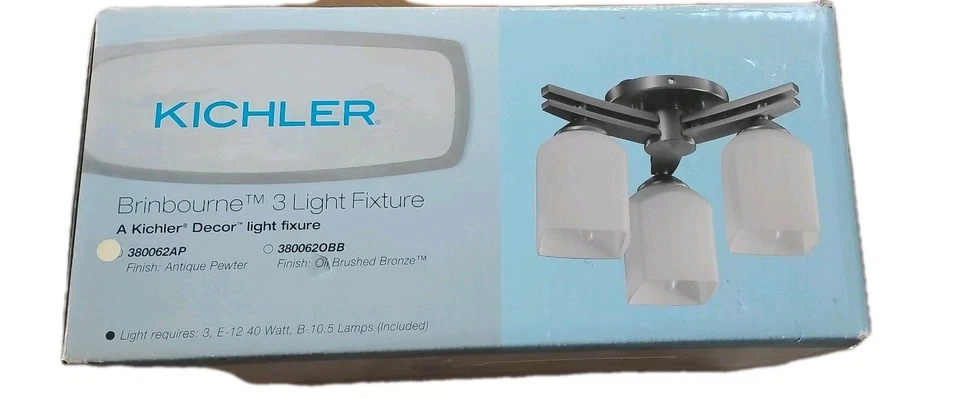 KICHLER light fixture Indoor Oil Brushed Bronze ceiling Mount  - Image 1 of 1