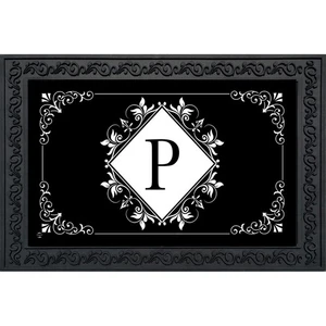 Briarwood Lane schwarz-weiß Monogramm P Fußmatte - Bild 1 von 3