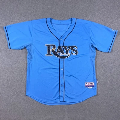 Tampa Bay Rays Evan Longoria #3 Light Blue Majestic MLB Jersey Mens Size 54 - Image 1 of 4