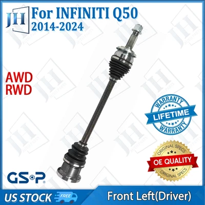 Eje CV conductor delantero izquierdo original para Infiniti Q50 Q60 QX50 2014-24 AWD tracción trasera Foto 1 de 4